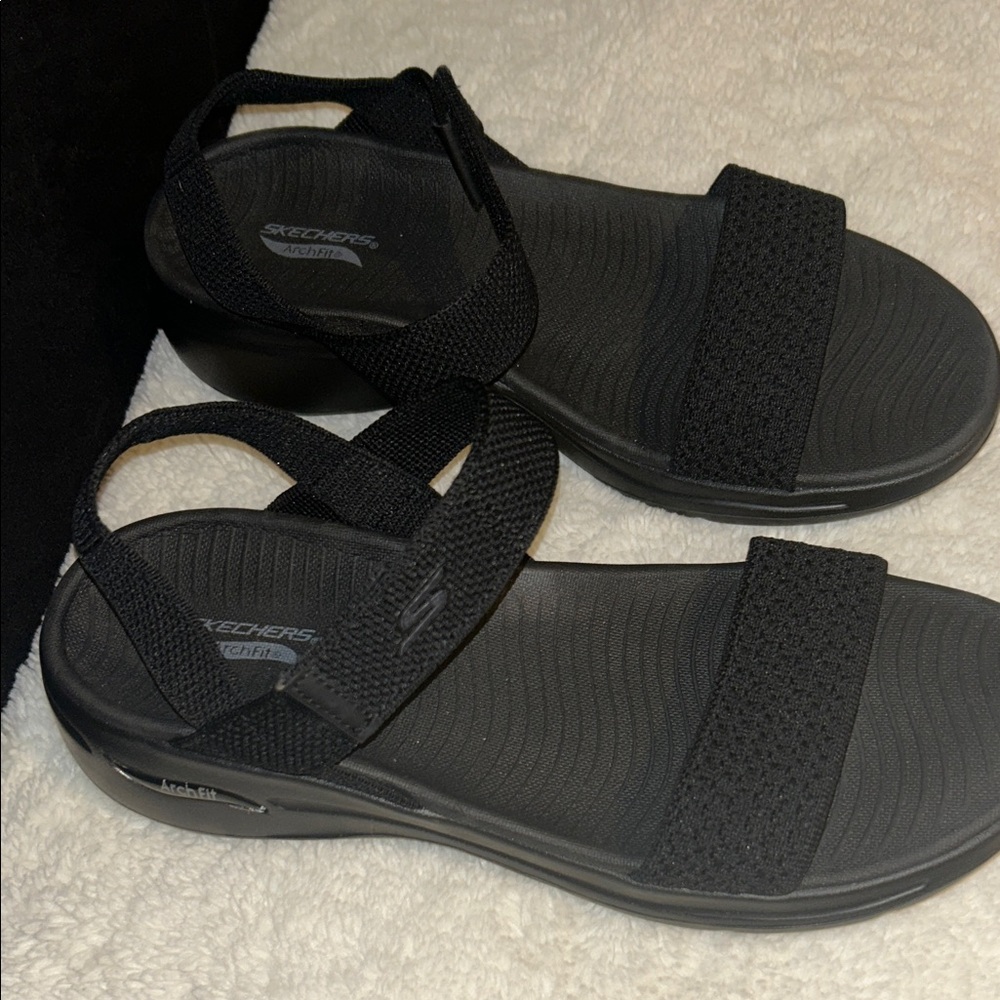 Skechers Black Strappy Sandals